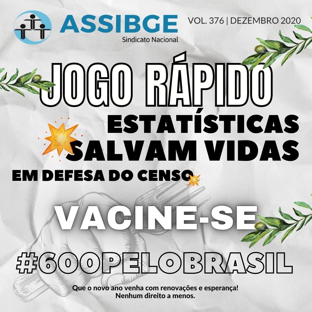 Jogo Rápido 378 – Fora Bolsonaro IBGE RESISTE – número exato, comida no  prato e vacina no braço!